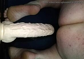 Big Dildo Stretches Amateur Ass in Raw Anal Play