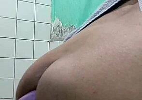 Gay sex scene with bareback action after a shower