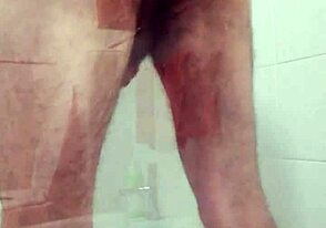Steamy shower scene with gay anal action