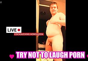 Gay twink blowjob scene with a silly and happy ending