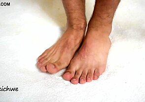 Gay fetish: Big feet of man