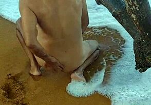 Steamy solo session with Latina babe Ladysilva on beach