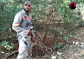 Married man sent to the forest by Uber motoboy for a public threesome