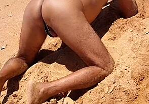Public gay sex with a Latina shemale in a solo performance