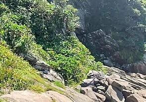 Hey, join the orgy with native fishermen on praia dos namorados rocks!