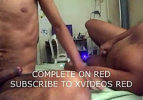 Amateur gay couple tries 69 position with bareback sex