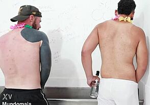 Gay fetish video with piss and bareback sex scenes with a huge cock