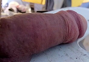Close up and slow motion video of a bareback cock bounce