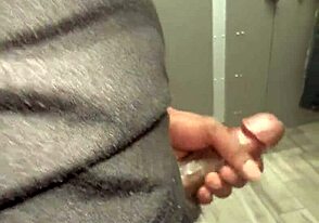 Gay jerk off session at Home Depot's bathroom