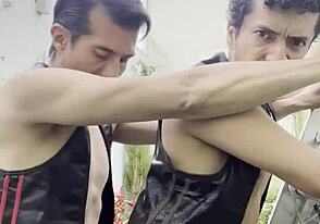 just chilling in the garden with hot latino sex vibes