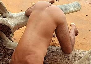 African beauty Ladysilva's sexy Latina body and her nice ass on a beach during a hot sex scene