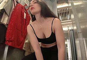 Fitting room fetish with beauty