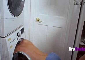 Steamy washer mishap with stepbrothers
