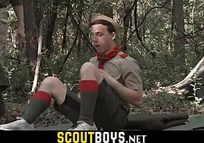 Hiking twink gets huge cock