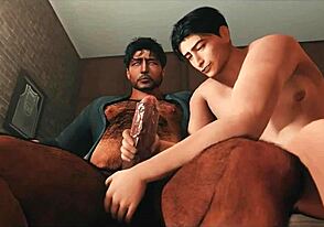 Two young twinks suck a big gay cock without condoms