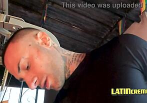 Latino guys work out and fuck