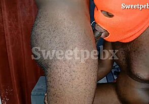 African amateur gets passionate anal creampie from big cock
