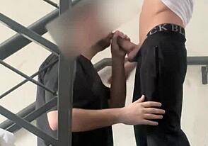 Amateur twink in public action
