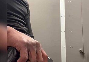 Gay jerk off session at Home Depot's bathroom