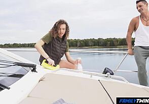 Twink step-daddy's boat of pleasure