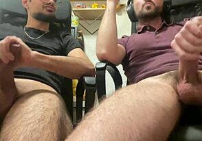Friends get hard during porn sessions