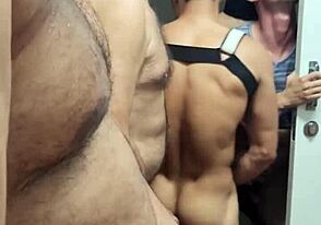 Gay orgy with Latino and amateur men having raw sex