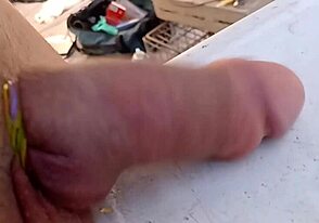 Close up and slow motion video of a bareback cock bounce