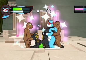 Endless ninja gangbang in animated gay hentai game
