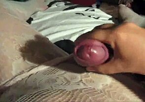 Gay homemade video of a chubby crossdressers jerking off