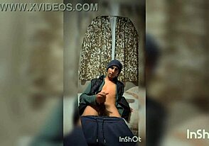 Young gay guy masturbating in front of the camera