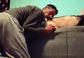 Bearded guy's intense blowjob action