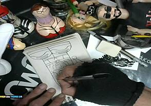Intense toy play in gallery