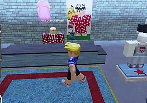 Gay Roblox public store scene with anal and oral sex