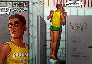 Brothers cafu�us - fucking the gringo in the bathroom