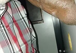 Beauty conquered a huge cock at an abs gloryhole, showcasing intense action