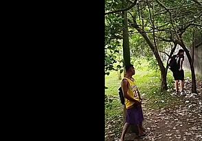 Public park encounter with a gay boy and big cock
