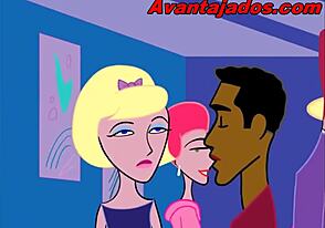 Cartoon animated gay sex at the party, dubbed in Portuguese