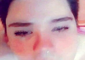 Enjoying alone with dildo ends in facial for me