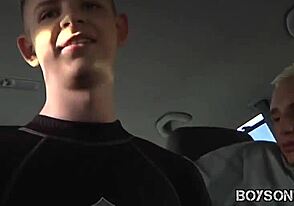 these cute amateur twinks got picked up to bang in a car