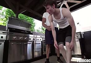 Sweaty gay workout turns spicy