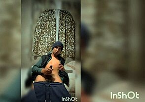 Young gay guy masturbating in front of the camera