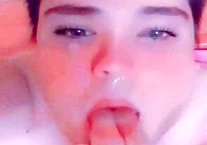 Enjoying alone with dildo ends in facial for me