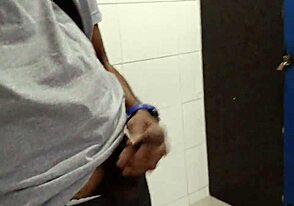 Public restroom fun with twink
