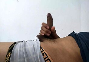 Teasing huge cock again delightfully