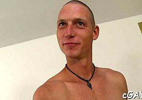 Muscular men in hardcore anal action