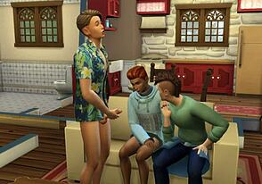 Big cock action in Sims