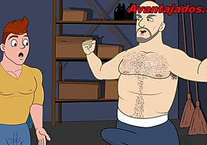The gay sex of the Faxineiro Comedor cartoon is very hot