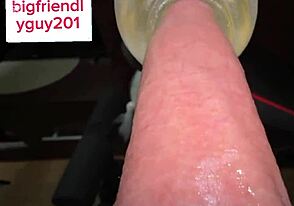 Young guy uses fleshlight, moans intensely until creampied