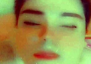 Enjoying alone with dildo ends in facial for me