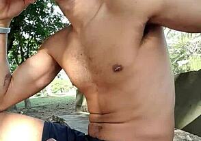 Big dick gay masturbation